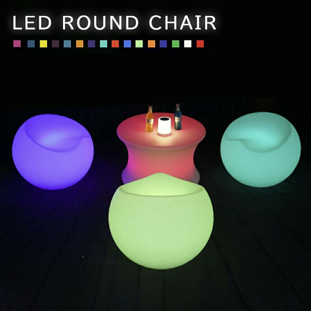 【在庫限り】【人気商品】椅子 丸型 16色 LED チェア chair スツール 充電式 パーティー 光る クラブ バー デザイン ヒカリ デザイナー オシャレ椅子 お洒落椅子 小さい椅子 ミニスツール 形 …