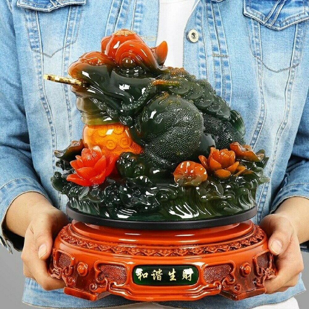 【楽天1位6冠達成】【人気商品】 風水 蛙 特大 蓮の上に座る 蓮の花 カエル シリトン 超特大 風水アイテム 幸運祈願 浄化 金運アップ 宝くじ 最強商売繁盛 開店祝い 贈り物 お店 店舗 経営者プレゼント 超縁起物 開運グッズ ギフト 金運宝くじ成功 風水パワースポット