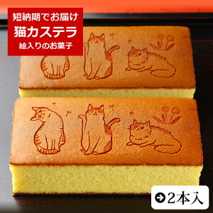 お祝い 内祝い スイーツ 和菓子 お菓子 猫 カステラ 0.6号 2本 化粧箱入り | かわいい スイーツ 誕生日 プレゼント 動物 ねこ アニマル プチギフト 退職 結婚 出産 還暦 米寿 卒寿 ギフト 卒業 祝い こども インスタ映え 帰省 お土産 手土産 帰省土産