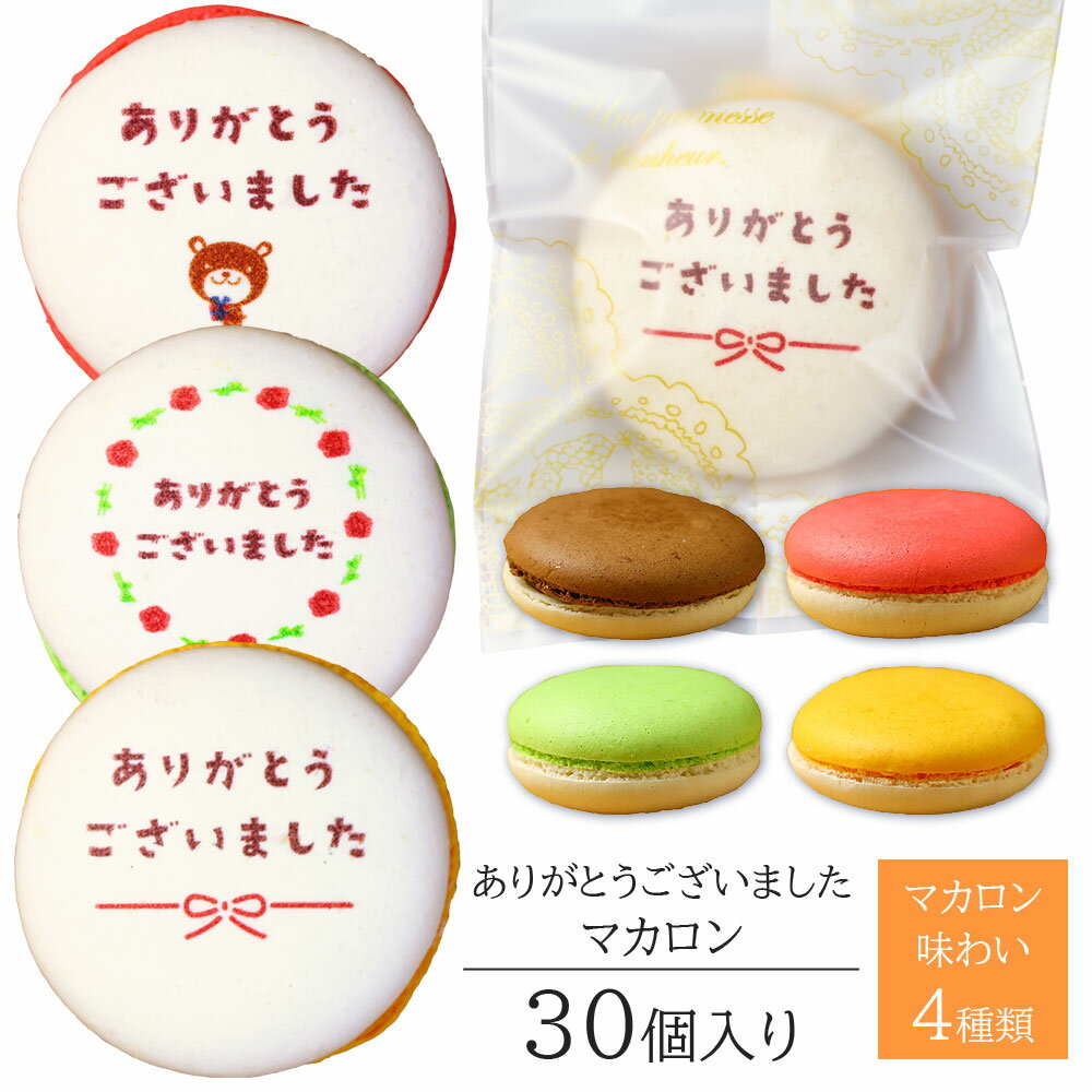 ありがとう マカロン 30個入り 個包装 短納期 送料無料 | メッセージ入り スイーツ お菓子 詰め合わせ 文字入り お祝い 内祝い 御礼 お返し 感謝 祝い...