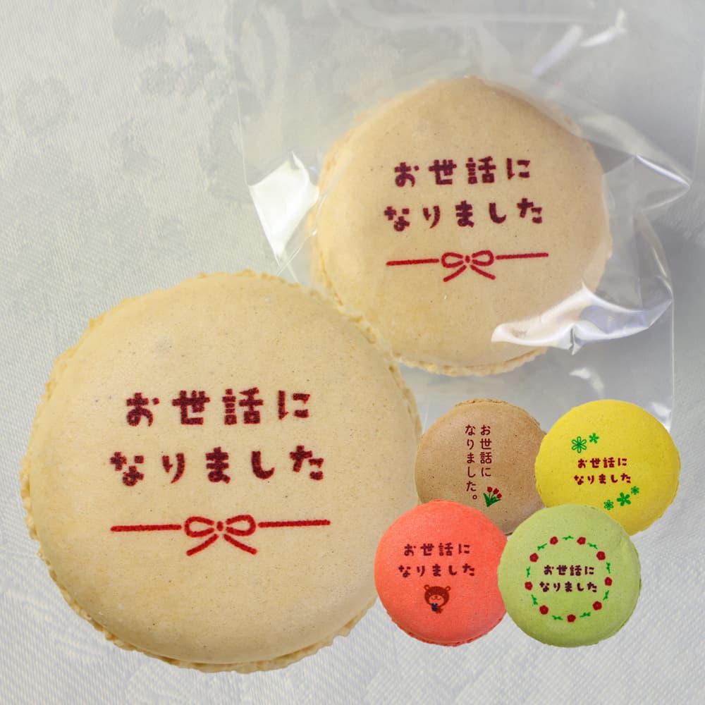 お世話になりました マカロン Aタイプ 24個入り 個包装 短納期 送料無料 | メッセージ入り スイーツ お菓子 詰め合わせ 文字入り お祝い 内祝い 御礼 お返し 感謝 祝い ギフト プレゼント 出産 結婚 定年 退職 離職 転職 栄転 送別 会 引越し 引っ越し ご挨拶