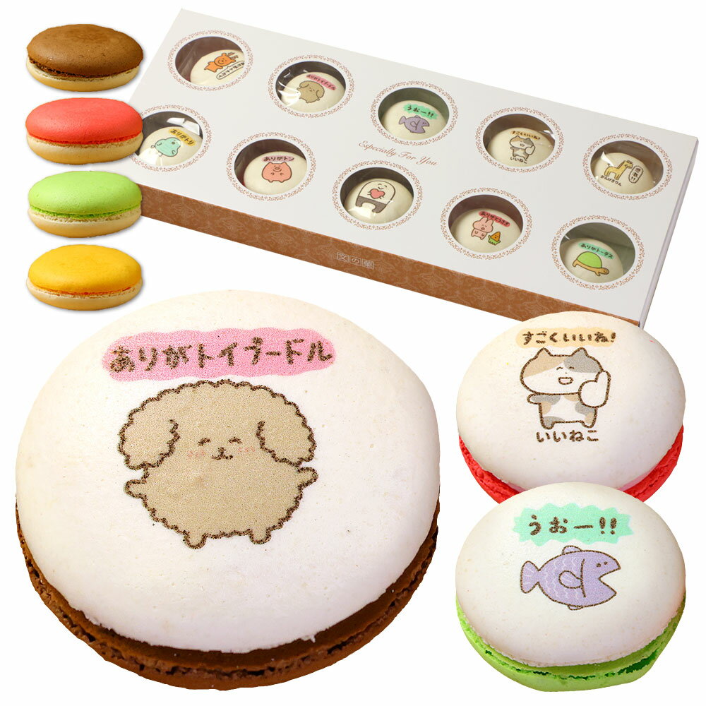 お菓子 ギフト ありがとうございまスイーツ マカロン 10個入り 個包装 送料無料 | かわいい お菓子 スイーツ 詰め合わせ 誕生日 プレゼント おもしろい ...