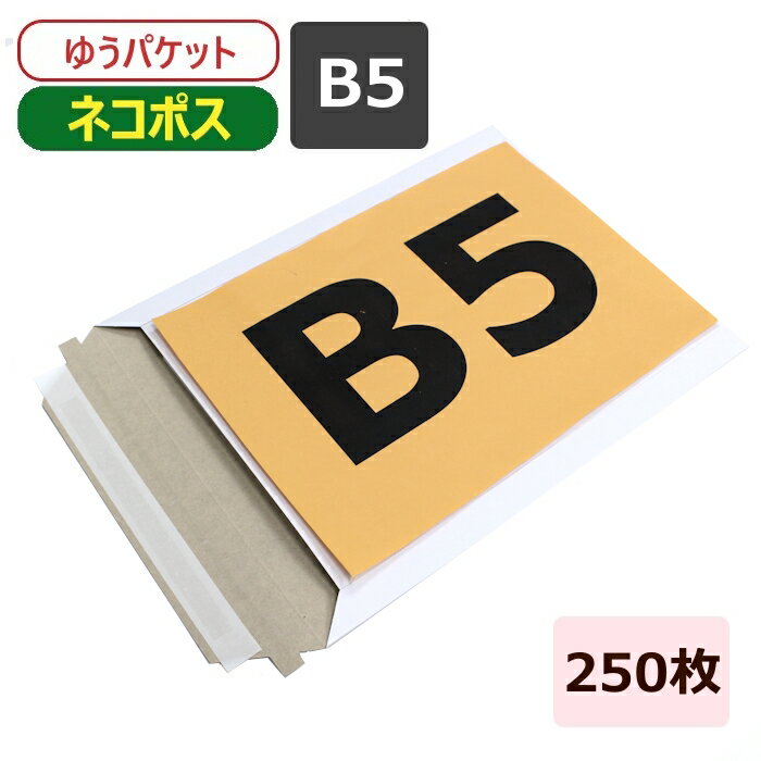 メール便 対応 厚紙封筒 白 B5 (225×290) 250枚 クリックポスト ゆうパケット 封筒 B5サイズ 定形外郵便 規格内 通販用 梱包用 梱包資材 ...