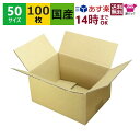 ダンボール箱 段ボール 50サイズ A5対応 (220×160×120) (無地×100枚) 送料無料 あす楽 日本製 ダンボール 段ボール箱 梱包 梱包用 通販用 小物用 ネットショップ オークション フリマアプリ 発送用 宅配 引越し 引っ越し 収納 薄型素材 無地ケース
