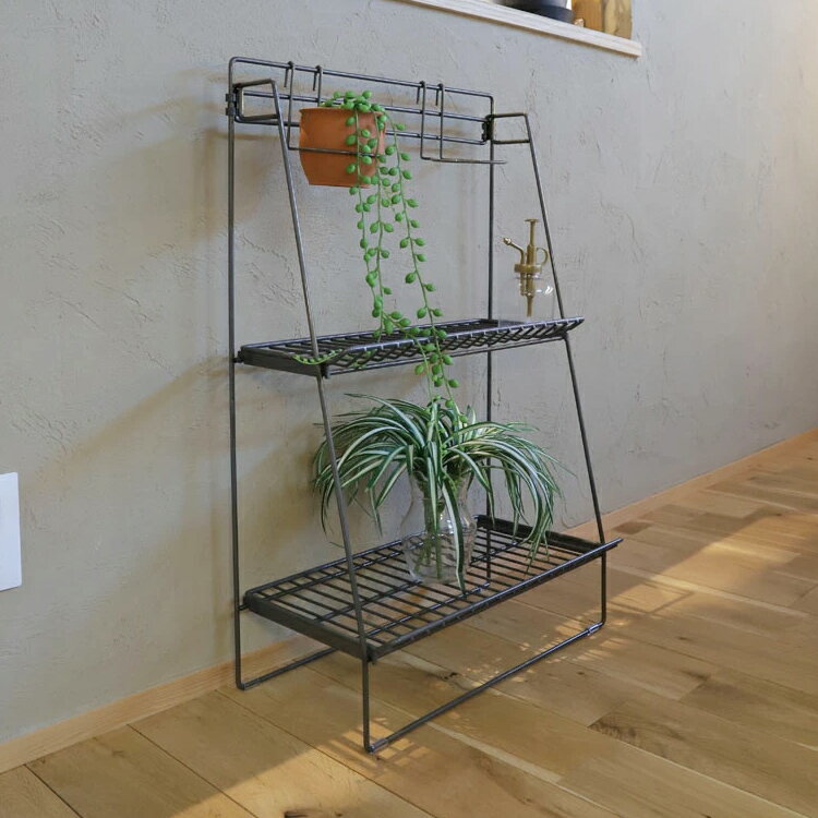 ポイント20倍 COLLEND ワイヤーボタニカルラック 横幅488mm 奥行き263mm 高さ756mm | ラック 棚 飾り棚 植物 ワイヤー コンパクト シンプル ボタニカル 花 花台 花置き 花壇 観葉植物 室内 インテリア フラワースタンド 鉢置き台 シェルフ