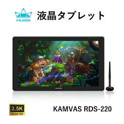 HUION 液晶ペンタブレット KAMVAS RDS-220| ペンタブ 2.5K QHD 超高解像度 液晶ペンタブ 21.5インチ 145sRGB 16.7M 8bit ペンタッチ3.0 Windows Mac グラフィックデザイン イラスト 制作 傾き調整 傾き検知8192圧力レベル 【送料無料】】