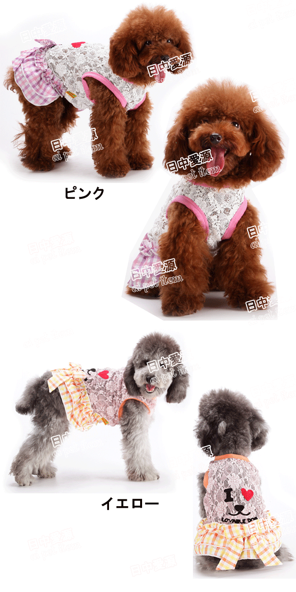 犬服 春 セール ペットウェア ワンピース 小型犬 中型犬 ペット用 犬用 洋服　かわいい　春夏　ニューヨークのレースのワンピース　 おしゃれ 【メール便送料無料(ネコポス)】【あす楽対応】♪