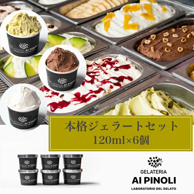本格イタリアンジェラートセット120ml 6個 アイピノーリ AI PINOLI AIPINOLI ジェラート アイス アイスクリーム ミルク ピスタチオ チョコ フルーツソルベ お歳暮 お中元 お取り寄せ スイーツ アイスセット レストランシェフ監修 贈り物 ギフト 誕生日