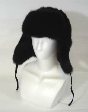 毛皮帽子 ミンクファー 耳あて付 ロシアン帽子 毛皮 ハンドメイド 日本製【送料無料】