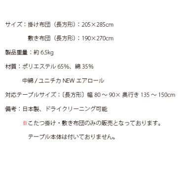 こたつ布団 こたつ敷布団 長方形 こたつ布団セット 国産 北欧 おしゃれ こたつ布団セット BOULOGNE〔ブローニュ〕 205×285cm 長方形タイプ