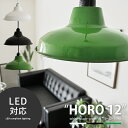ペンダントライト 照明 シーリングライト 天井照明 LED 対応 ホーロー 琺瑯 レトロ モダン 北欧 シンプル おしゃれ 1灯 リビング用 居間用 ダイニング用 食卓用 6畳 シーリング 白 ホワイト 黒 ブラック 緑 グリーン 琺瑯照明 HORO 〔ホーロー〕12インチ