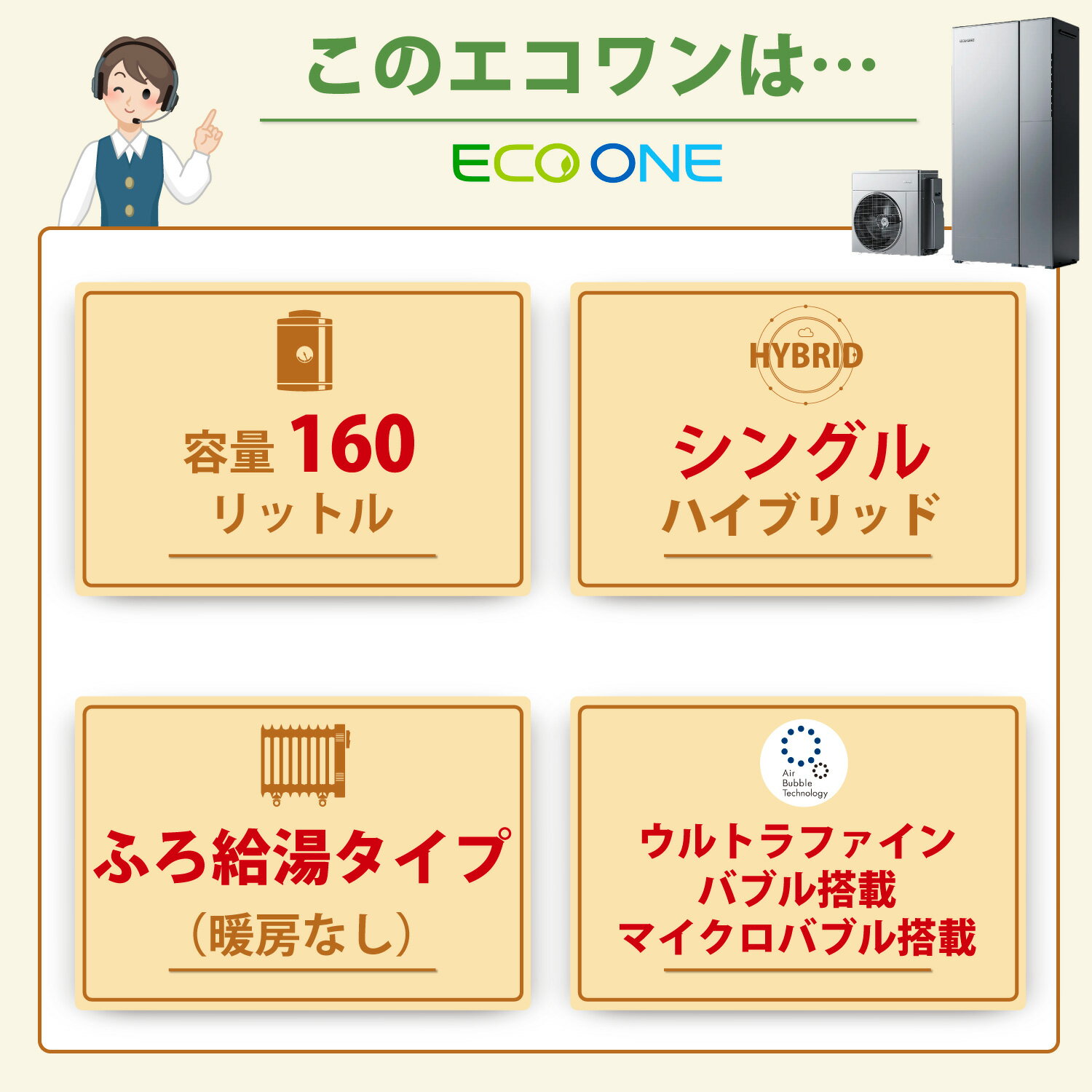 エコワン ウルトラファインバブル＋マイクロバブル発生装置搭載 シングルハイブリ...