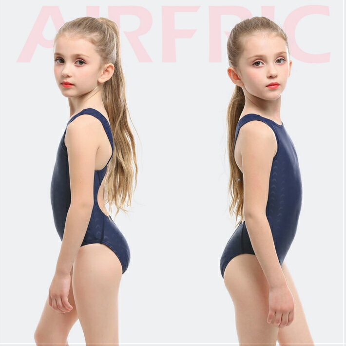 AIRFRIC子供用水着スクール水着キッズジュニア女の子競泳水着フィットネス練習用おしゃれスイムウェア9201