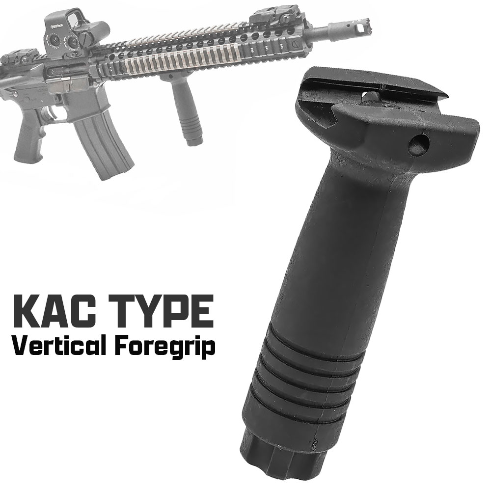 【 MP 製】 KAC タイプ バーティカル フォアグリップ 20mmレイル 対応 レプリカ 樹脂製 BK ブラック MP01206-BK 東京マルイ ナイツ エアガン エアーガン オプション カスタムパーツ サバゲー サバイバルゲーム