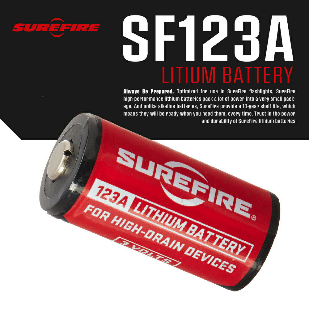 2023年入荷分 【バラ売り】 実物 SUREFIRE シュアファイア SF123A 純正 リチウム バッテリー 電池 3v ..