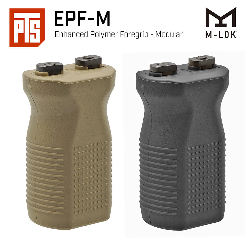 【 PTS 製 】 M-LOK対応 EPF-M フォアグリップ コンパクト Dupont Zytel ポリマー 強化樹脂製 (Enhanced Polymer Foregrip-Modular) / BK DE 東京マルイ エアガン エアーガン 次世代 電動ガン ガスブローバック GBB Mlok Mロック エムロック カスタム パーツ サバゲー