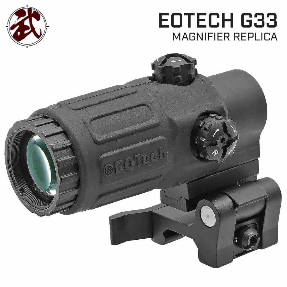 【 EOTech タイプ】 G33 Magnifire レプリカ マグニファイア 3倍率ブースター STSマウント付属 / BK ブラック | 東京マルイ エアガン エアーガン ガスガン ガスブローバック GBB 電動ガン AEG イオテック スコープ オプション カスタム パーツ サバゲー サバイバルゲーム