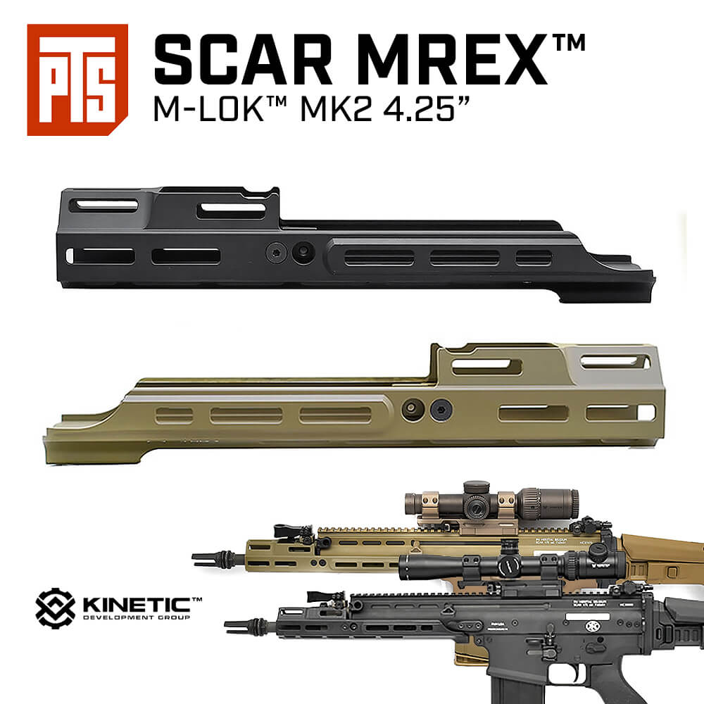 KINETIC正式ライセンス【 PTS 製】 次世代 SCAR対応 MREX M-Lok MK2 4.25 Rail レシーバー エクステンション アルミ合金製 M-LOKスロット Cクリップ 東京マルイ エアガン エアーガン 電動ガン ガスブロ スカー L H CQC VFC GBB レールシステム サバゲー サバイバルゲーム