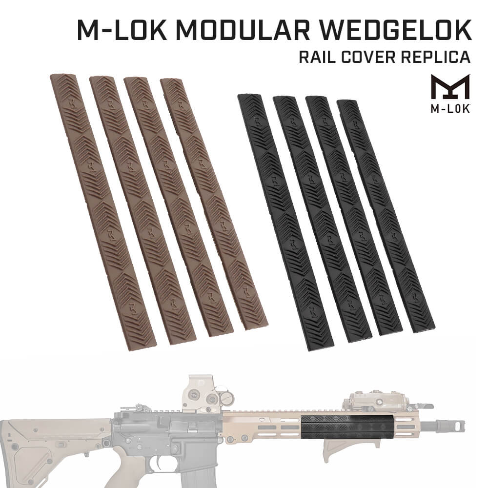 【 MP 製】 ERGO タイプ M-LOK MODULAR WEDGELOK レールカバー レプリカ 4枚入り 硬質ラバー製 東京マルイ エアガン エアーガン 電動ガン ガスガン MLOK Mロック エムロック モジュラー ロープロファイル レプリカ オプション カスタムパーツ サバゲー サバイバルゲーム