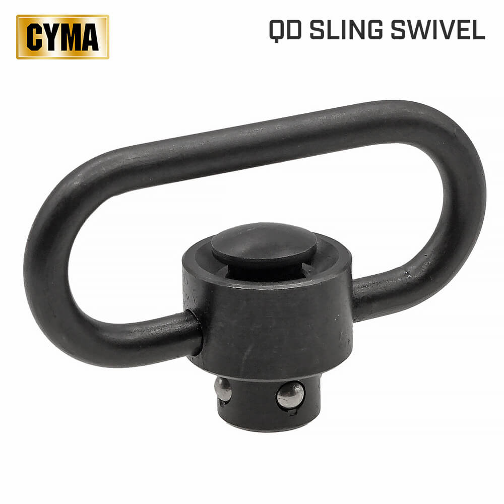 【 CYMA 製 】 1 QDスリングスイベル スリングアダプター ( QD Sling Swivel ) スチール製 QDスイベル スリング M-LOK スリングスイベル ストラップ 20mm マウント ストック アダプター マグプル シーマ スリングホール カスタムパーツ ワンタッチ エアガン エアーガン