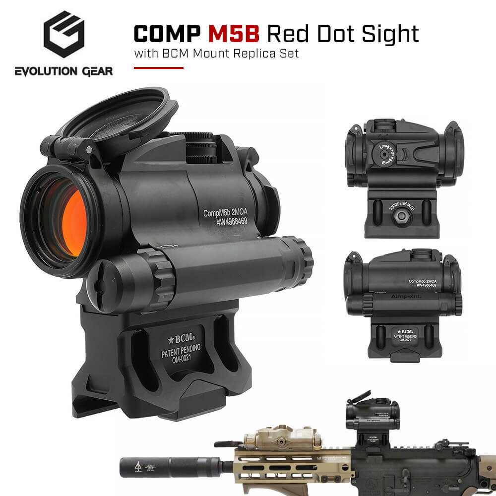 【 Evolution Gear 製 】COMP M5b ドットサイト 本体 ＆ BCM Lower 1/3 Cowitness マウント セット | ハイマウント 東京マルイ マルイ 照準器 20mmレール エアガン エアーガン 電動ガン ガスガン AEG GBB ダットサイト サバゲー サバイバルゲーム M4 AK MP5 SCAR