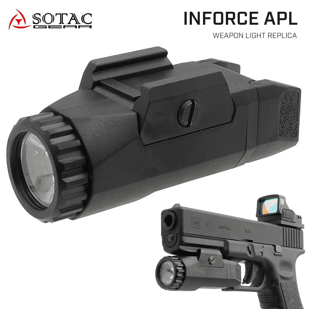 【 SOTAC 製 】 INFORCE タイプ APL コンパクト ウェポンライト ハンドガンライト レプリカ ポリマー樹脂製 | ライト ハンドガン LED フラッシュライト アンダーレール 20mm ピストル 東京マル…