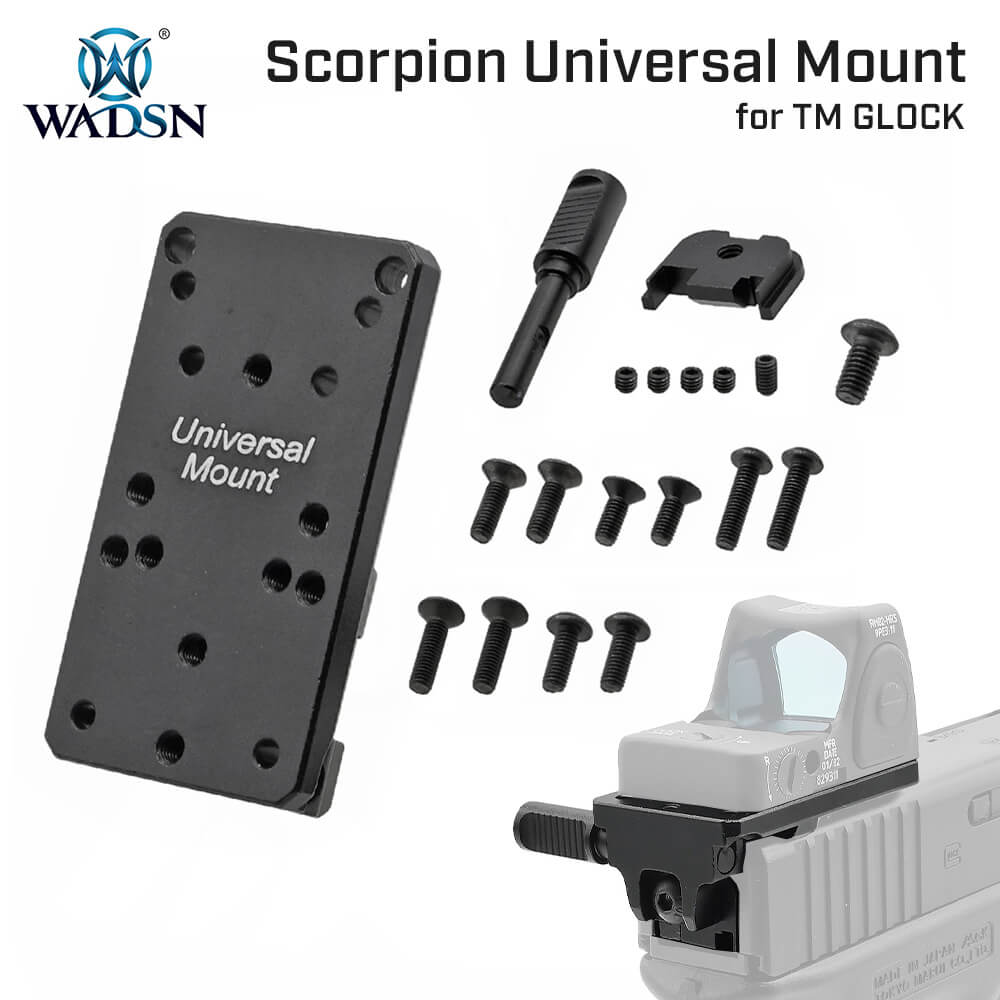 【 WADSN 製 】東京マルイ G17 / 19 Gen.4 対応 SI タイプ Scorpion Universal Reflex Mount レプリカ ( RMR / DOCTOR 対応 ) ハンドガン 20mm マウント チャージングハンドル マウントプレート ローマウント マウントベース ドットサイト ダットサイト Trijicon GLOCK