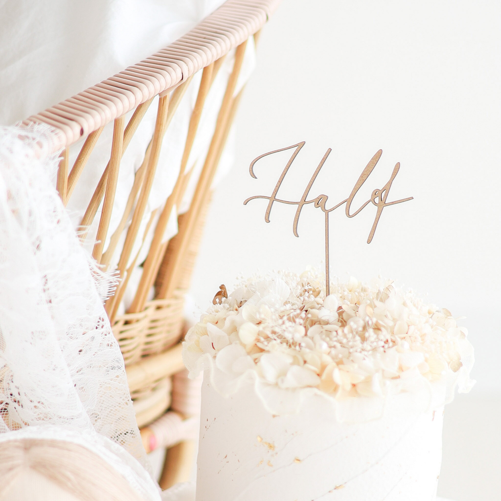 Airie 【 Half cake topper 】ハーフ 1歳 誕生日 木製 ケーキトッパー バースデーフォト おうちフォト ファーストバースデー 送料無料