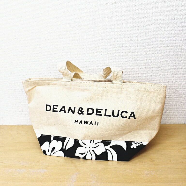 ハワイ限定デザイン!大人気DEAN&DELUCAのハイビスカスデザイントートバッグ!アロハブラックのハイビスカスがハワイっぽくてお洒落ロイヤルハワイアン店限定 正規品 ハワイアン ギフトCANVAS TOTE 花柄 マザーズバック 出産祝いギフト プレゼント 誕生日