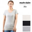 レディース 3分袖 インナー 半袖 無地 吸汗速乾 脇汗パッド付き 丈長め フェムケアラボmarie claire bis マリ・クレール ビス 半袖インナー ...