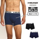 HEAD ヘッド ボクサーパンツ メンズ 前閉じ 吸水パッド付き 無地 ポリエステル 速乾 ボクサーブリーフ 紳士 肌着 アンダーウェア(ストレッチ素材 ドライ...