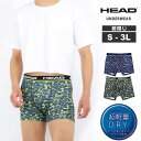 HEAD メンズ ボクサーパンツ 前閉じ インナー 下着 速乾 モザイク柄 ヘッドボクサーブリーフ 肌着 紳士 アンダーウェア(男性用下着 おしゃれ 派手 総柄