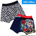 スーパーマリオ プレミアムボクサーパンツ 男児 キッズ A柄 2枚組 綿100% 100cm-130cm アソート 3歳 4歳 5歳 6歳 7歳 8歳 9歳