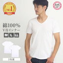 メンズ インナー 半袖 Vネック 綿100% 抗菌防臭 プラチナ加工 2枚組 Mサイズ Lサイズ XLサイズ ホワイト 2枚セット