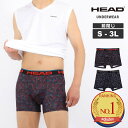 【最大15%OFFクーポン対象商品】HEAD メンズ ボクサーパンツ 前閉じ インナー 下着 速乾 幾何学ドット柄 ヘッドボクサーブリーフ 肌着 紳士 アンダー...