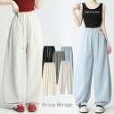 【期間限定: 60%OFF 3,680円→1,472円】ワイドパンツ レディース 薄手 夏用|さらさら軽量素材で快適◎ ハイウエスト×美脚シルエット|ウエストゴム×ストリング仕様|5色展開/M・Lサイズ