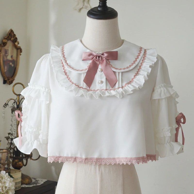 ロリータファッション ロリィタ ブラウス シャツ Lolita ショート丈 半袖 可愛い ...