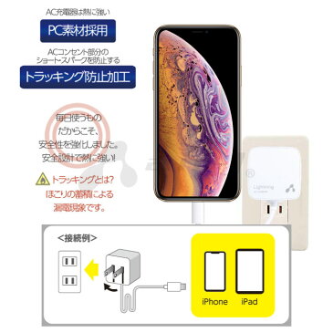 【Apple認証】ライトニングコンセント充電器 AC充電器 Lightningケーブル iPhone iPad iPod 高出力 2.1A Lightningコネクタ対応 ライトニングケーブル アイフォン アップル認証 アイポッド アイパッド 6ヶ月保証 【送料無料】