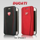 DUCATI 公式ライセンス品 iPhone8 iPhone7 手帳型ケース【 本革 アイフォン8 アイフォン7ケース シンプル ブランド ロゴ ドゥカティ バイク アイフォンカバー アイフォンケース メンズ カード収納 ギフト プレゼント】 【送料無料】