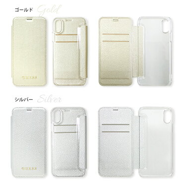 【バルク品】GUESS・公式ライセンス品 iPhoneXS iPhoneX手帳型 ケース 【表面が上品に輝く アイフォンXケース レディース ブランド 手帳型 アイフォンテン 大人可愛い 女子 おしゃれ ブランド iPhoneXケース 高級感 シンプル 】送料無料