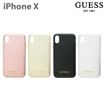 GUESS・公式ライセンス品 iPhoneXS iPhoneXハードケース 【表面が上品に輝く アイフォンXケース レディース ブランド ハードケース アイフォンテン 大人可愛い 女子 おしゃれ ブランド iPhoneXケース 高級感 シンプル 】送料無料