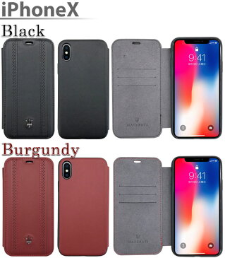 MASERATI マセラティ 公式ライセンス品 iPhoneケース iPhoneXS iPhoneX iPhone8 iPhone7 iPhone6s iPhone6 本革 手帳型ケース アイフォンX アイフォン8 アイフォン7 アイフォン6s アイフォン6 ブックタイプ レザー レッド ブラック カーブランド【送料無料】