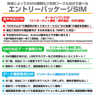 OCNモバイルONE 音声 SMS データ共用SIMカード マルチカード OCNモバイルONE 格安シム シムフリー MNP乗換可能 OCNモバイルONE 標準SIM 携帯番号そのままでも使える メール便送料無料 ocn モバイル one エントリーパッケージ