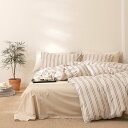 送料無料 全8色 新色入荷 布団カバーセット ベージュ ストライプ コットン100% 寝具カバーセット 3点セット 4点セット シングル セミダブル ダブル 綿100% ベッド用品 掛け布団カバー インテリア 寝具 寝室 新生活 フラットシーツタイプ ボックスシーツタイプ