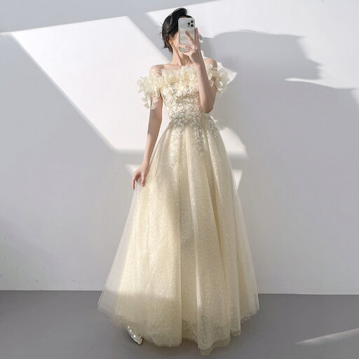 送料無料 イブニングドレス オフショルダー 花柄 シャンパン色 発表会ドレス ロングドレス オフショル フラワー オシャレ 可愛い パーティードレス 結婚式ドレス 二次会ドレス Aライン XS S M L XL XXL XXXL 送料無料 イブニングドレス オフショルダー 花柄 シャンパン色 発表会ドレス ロングドレス オフショル フラワー オシャレ 可愛い パーティードレス 結婚式ドレス 二次会ドレス Aライン XS S M L XL XXL XXXL