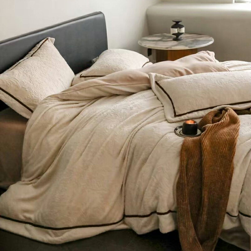 送料無料 全5色 布団カバーセット 冬 ベージュ ブラウン グレー グリーン 寝具カバーセット 3点セット ..