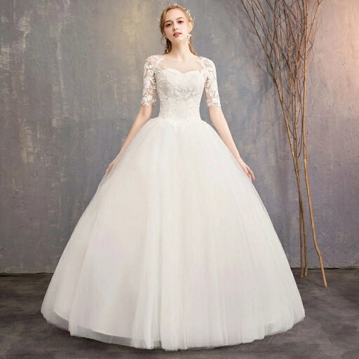 送料無料 ウェディングドレス レース 花柄 白 花嫁ドレス 可愛い 結婚式ドレス 二次会ドレス Aライン チュール ドレス 姫系 ロングドレス ウェディング 袖あり 5分袖 ブライダルドレス ホワイトドレス 海外挙式 S M L XL XXL XXXL 送料無料 ウェディングドレス レース 花柄 白 花嫁ドレス 可愛い 結婚式ドレス 二次会ドレス Aライン チュール ドレス 姫系 ロングドレス ウェディング 袖あり 5分袖 ブライダルドレス ホワイトドレス 海外挙式 S M L XL XXL XXXL