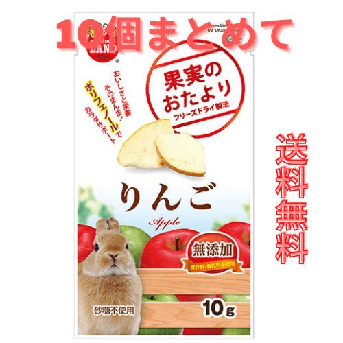 送料無料 マルカン 果実のおたより りんご 10袋セット(賞味期限2024.11以降) まとめ買い 送料込 うさぎ モルモット チンチラ デグー ハムスター リス おやつ トリーツ marukan