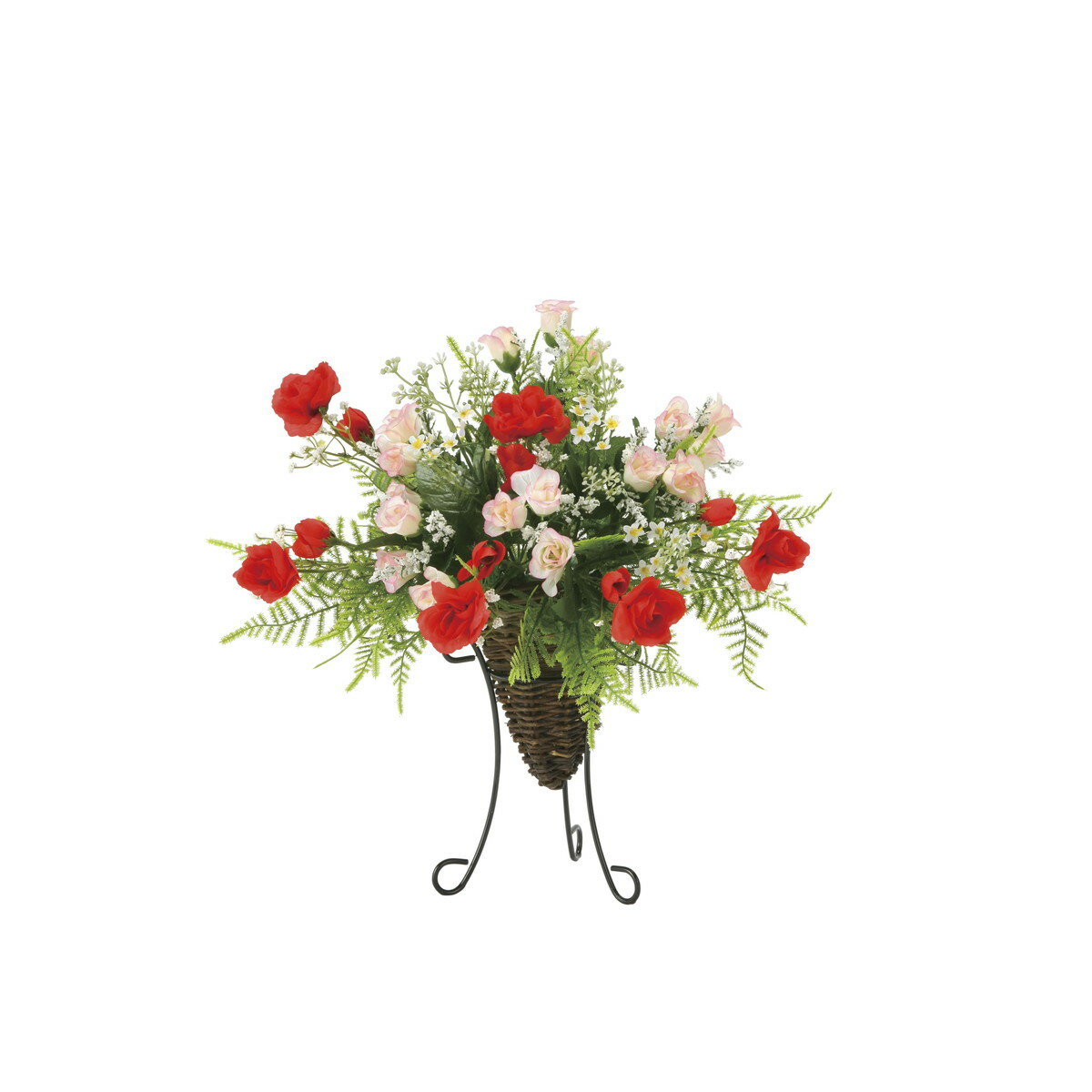 ローズライン 2395A60 W37×D28×H38cm【2024年版 人工観葉植物 光の楽園 造花 フェイク リビング 玄関 アートフラワー インテリアグリーン】