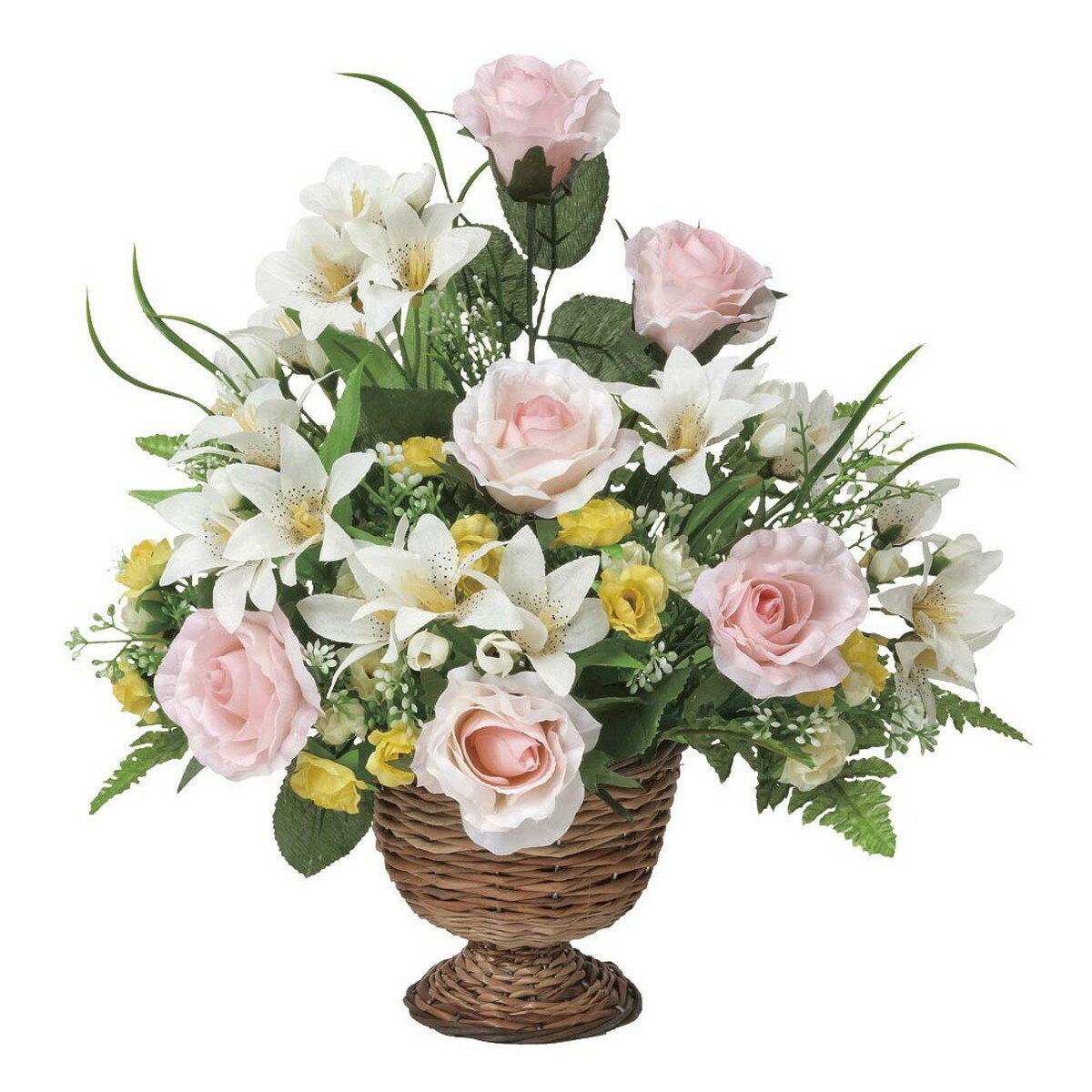 マリアンナリリー 326A50 W33×D24×H36cm【2024年版 人工観葉植物 光の楽園 造花 フェイク リビング 玄関 アートフラワー インテリアグリーン】